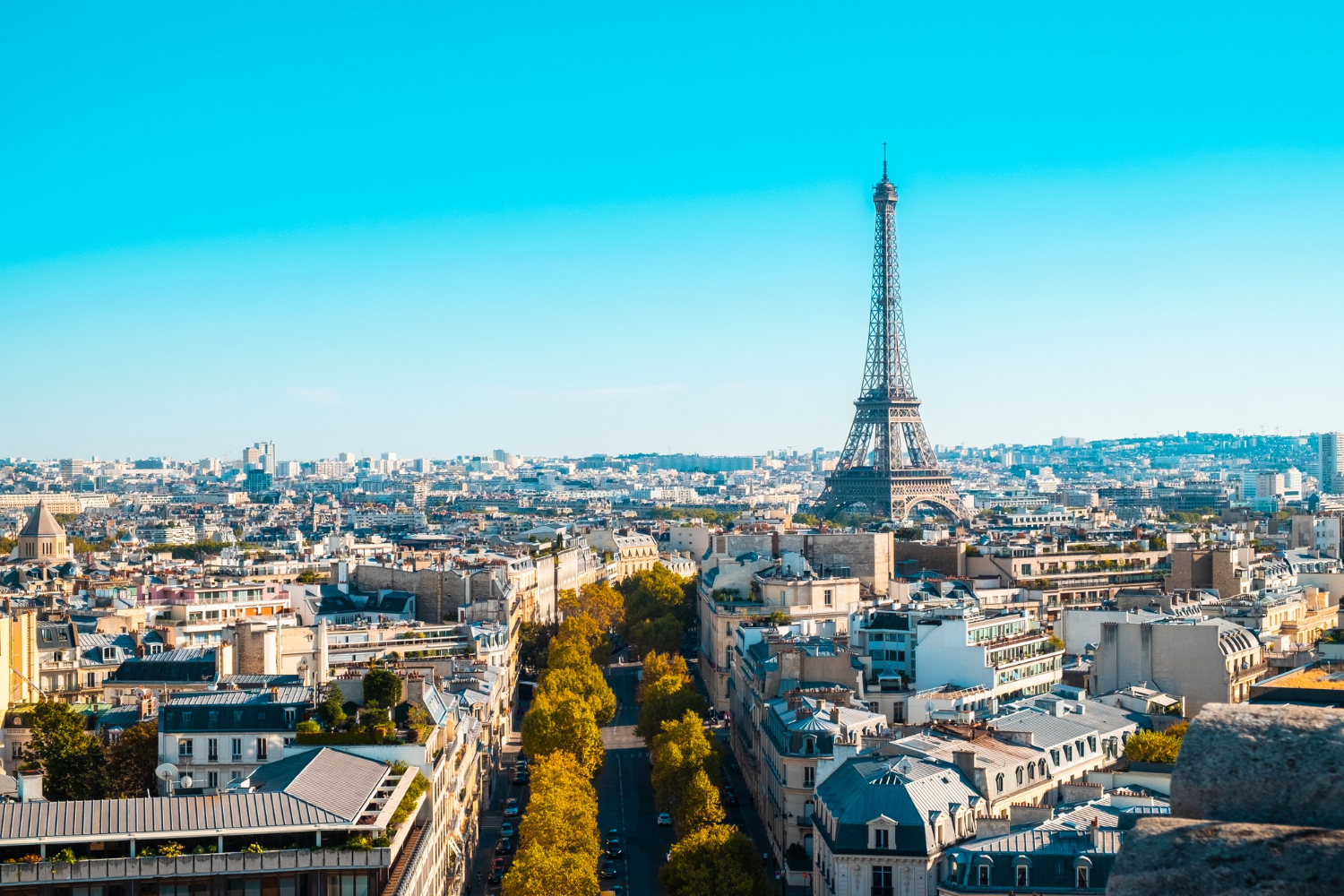 Cityscape of Paris under the sunlight and a blue sky in Fra.jpg